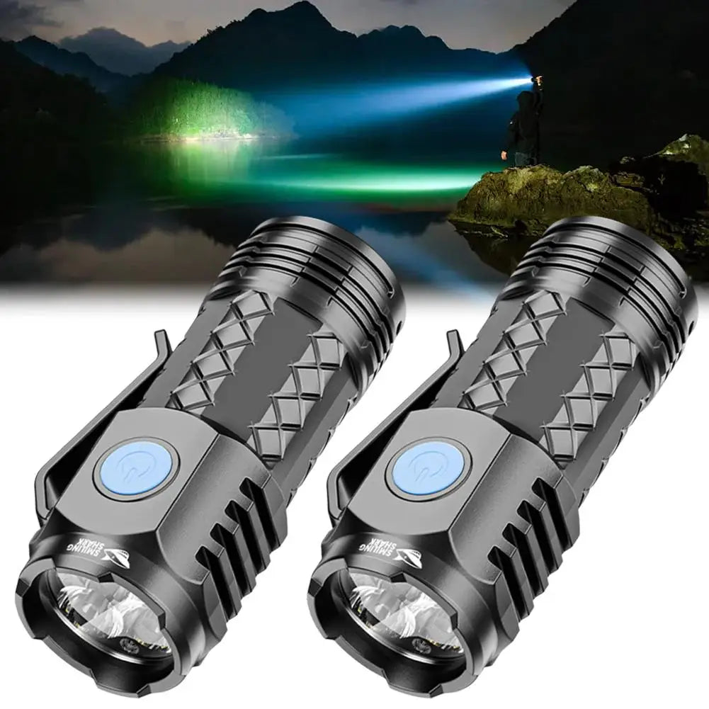 Type-C Rechargeable Waterproof Flashlight – Adjustable Brightness LED Flashlight Qme