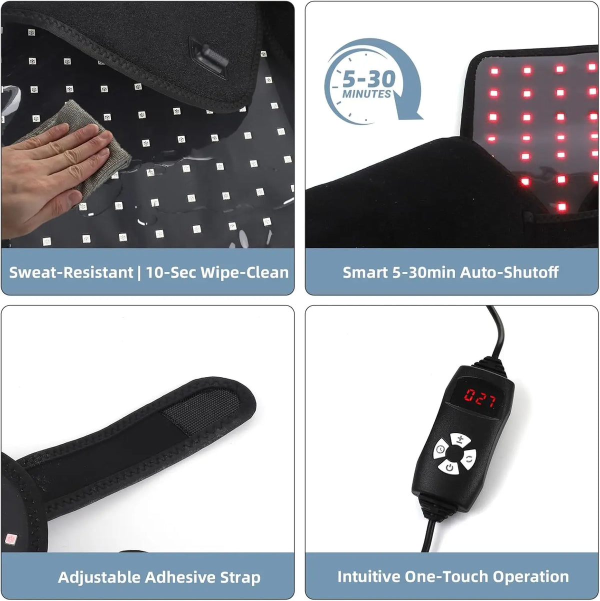 ZONGKUNG Red & Infrared Light Therapy Neck Shoulder Wrap 660 850nm Light Therapy Wrap Qst