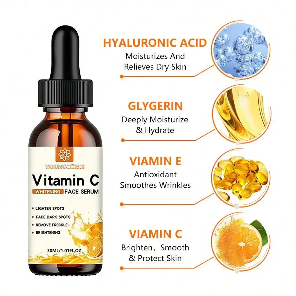 YOUNGCOME Vitamin C Serum with Hyaluronic Acid 30ml Facial Serum Qst