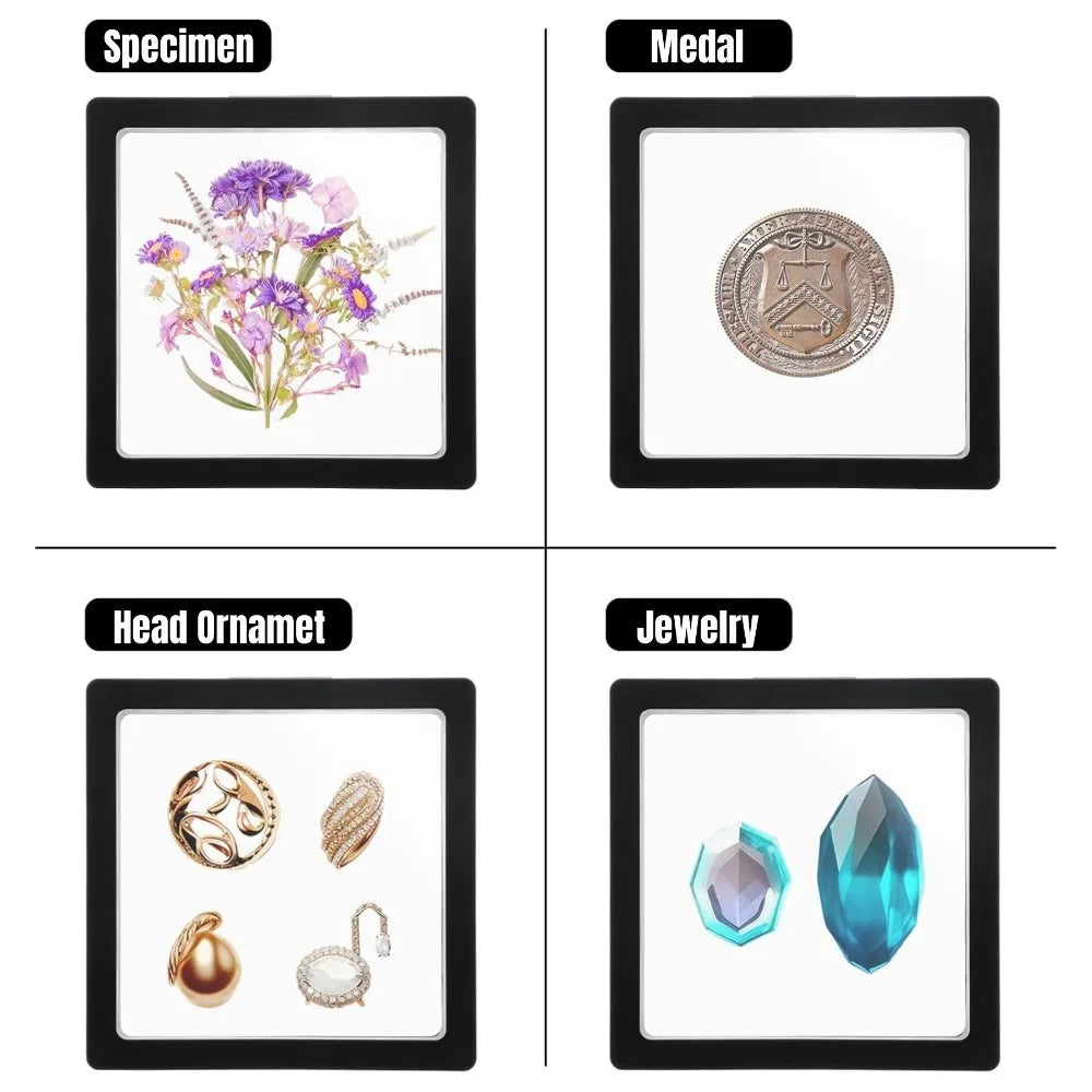 3D Floating Jewelry Display Box | Ring Necklace Earring Storage Jewelry Display Box Qme