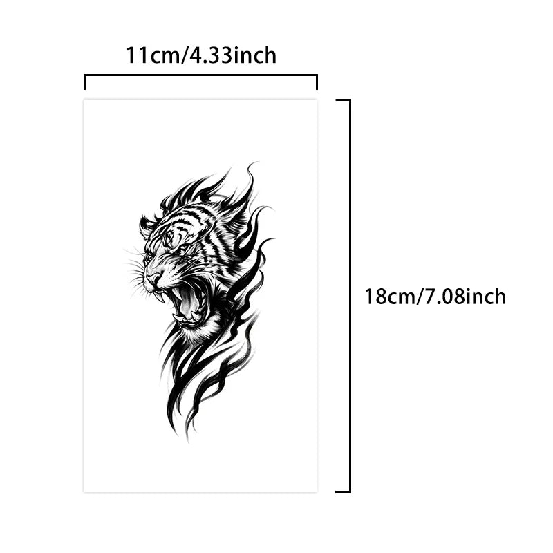 Temporary Herbal Tattoo Sticker – Waterproof Tiger Design Temporary Tattoo Sticker Qme HC914