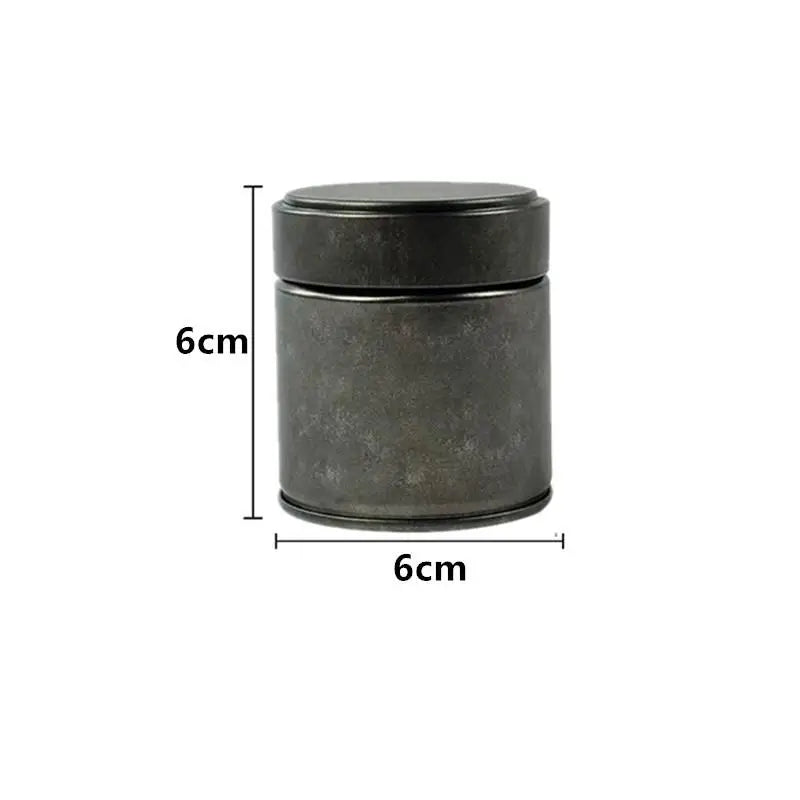 Mini Tinplate Matcha Powder Tin – Airtight Sealed Spice Jar Airtight Storage Tin Qme Black