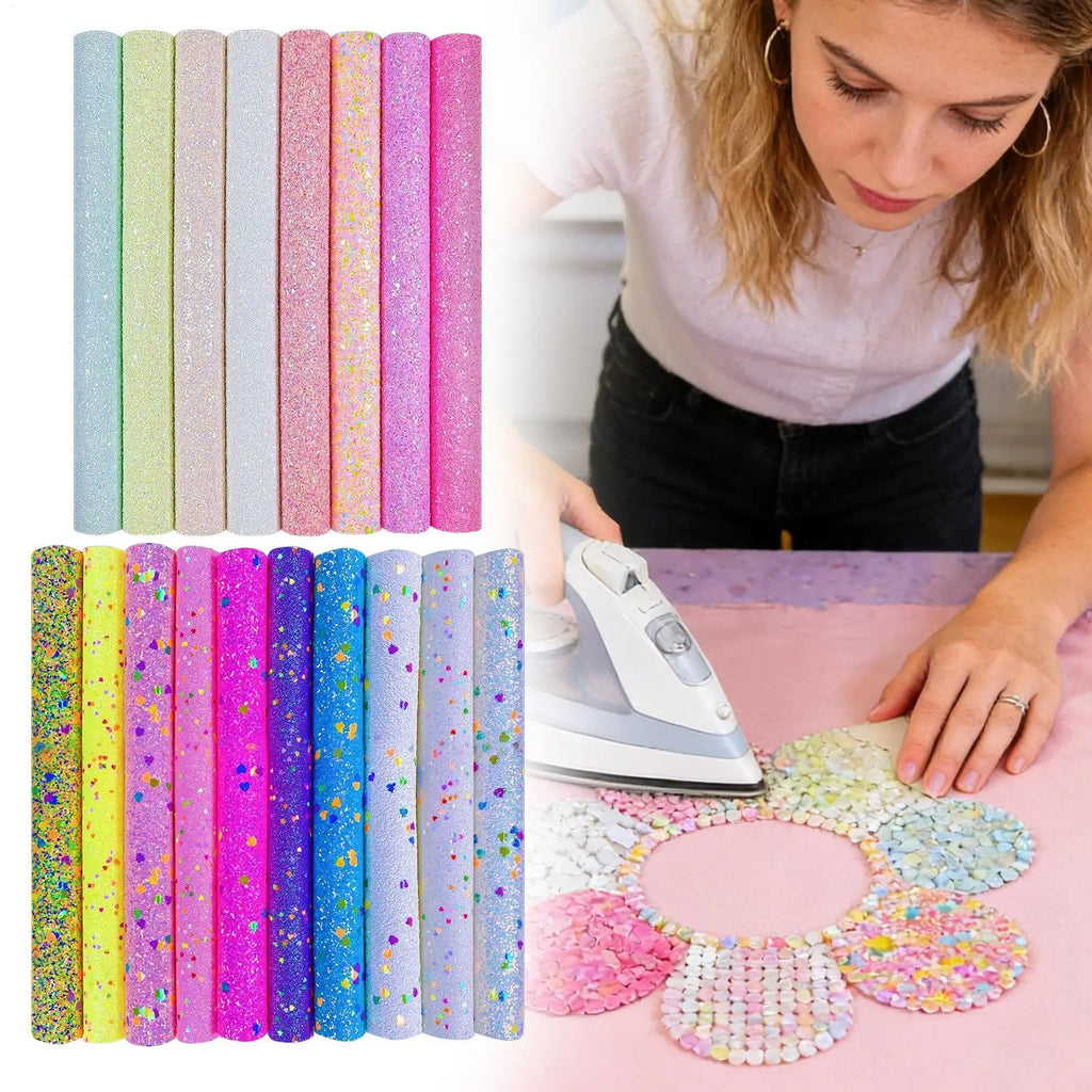 8 A4 Glitter Sequin Sheets – Beaded Craft & Jewelry Fabric Glitter Craft Sheets Qme