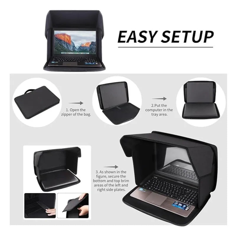 Portable Foldable Laptop Privacy & Sun Shade Cover | 14" & 16" Laptop Privacy Cover Qme