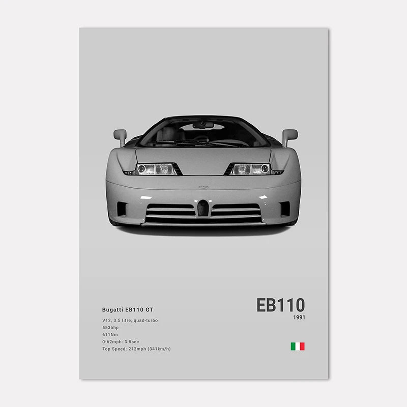Supercar Canvas Wall Art Poster – M4 P1 Divo STO SVJ Unframed Canvas Wall Art Qst F0024-47 50x70cm Unframed