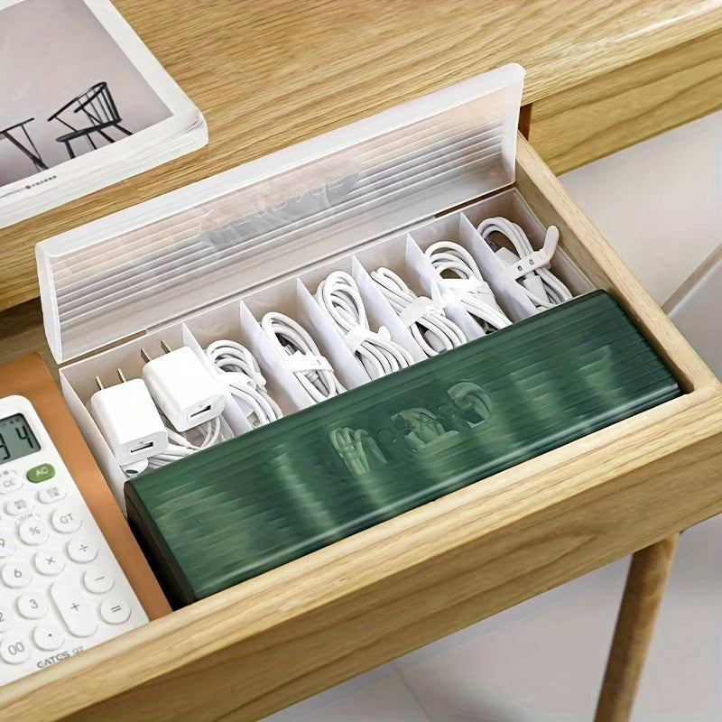 Cable & Charger Sorting Grid Storage Box | Cord Organizer Cable Storage Organizer Qme
