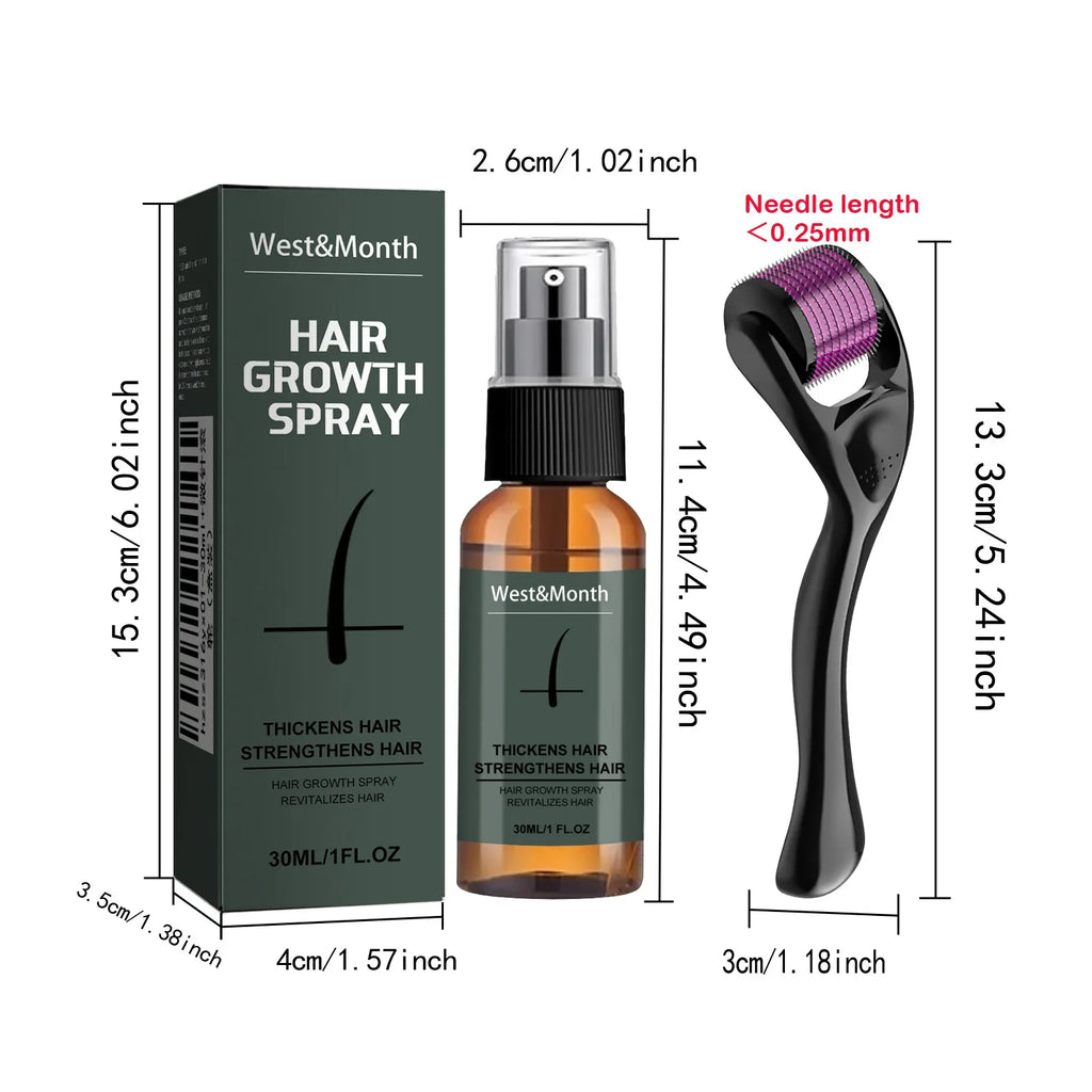 Men's Beard Spray & Micro Roller Moisturizing Thickening Kit Beard Care Kit Qme