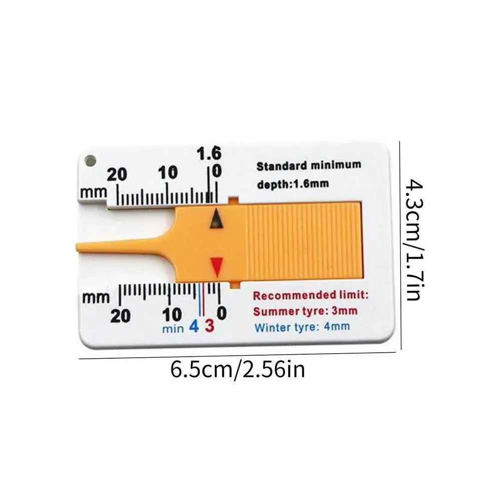 Tire Tread Depth Gauge Caliper 0–20mm – Car & Truck Tool Tire Depth Gauge Qst Yellow