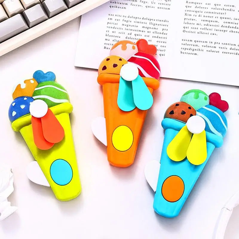 Portable Mini Hand Fan – Cute Cartoon Party Gift for Kids & Adults Novelty Hand Fan Qme 1pcs randomly sentA