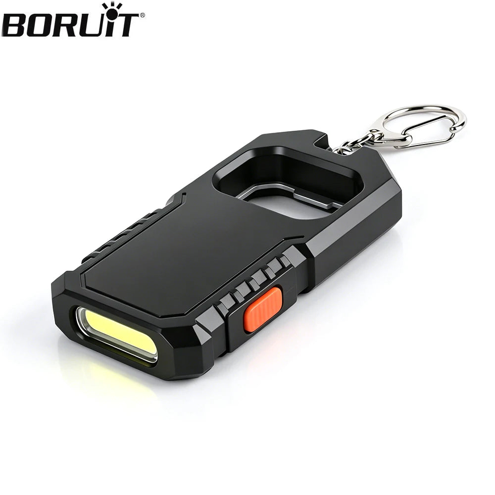 BORUiT Mini LED Keychain Flashlight, Bottle Opener, Type-C LED Keychain Flashlight Qst