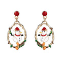 Christmas Snowflake & Hat Tassel Dangle Earrings | 5 Colors Dangle Earrings Qme YellownSnowMan