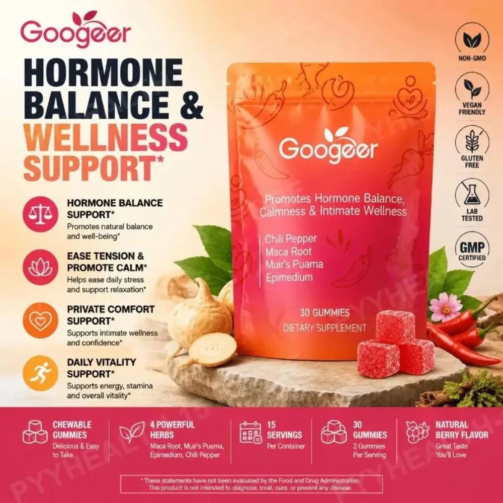 Maca Root Gummies – Muira Puama, Epimedium & Chili Pepper, 30ct Herbal Wellness Gummies Qst