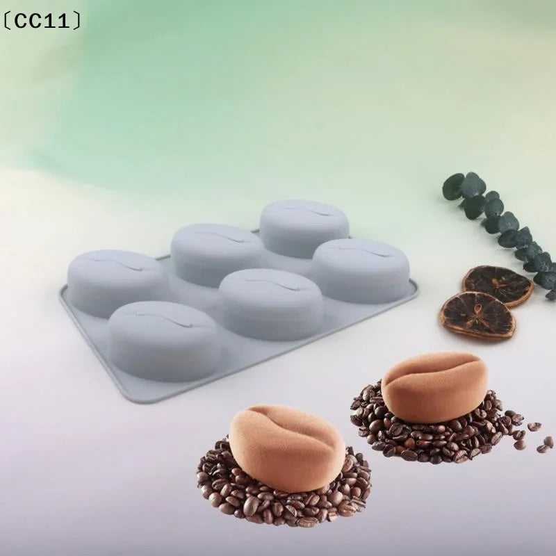 28-Cavity Coffee Bean Silicone Mold for Mousse & Pastry Silicone Baking Mold Qme