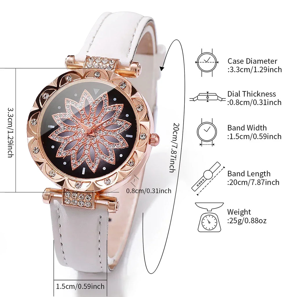 Women's Quartz Watch PU Leather Bracelet Strap | Stylish Bracelet Watch Qme