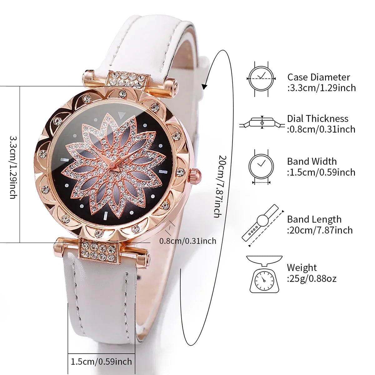Women's Quartz Watch PU Leather Bracelet Strap | Stylish Bracelet Watch Qme