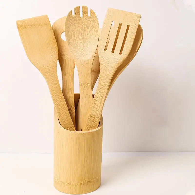 Bamboo Kitchen Utensils Set – Wooden Spoons & Spatulas Bamboo Kitchen Utensils Qme