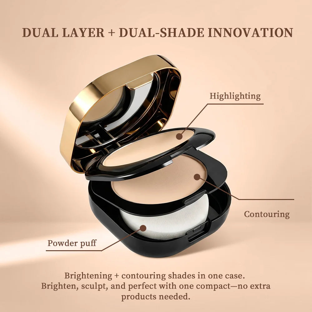 Collagen Dual-Layer Compact Powder – Oil Control Setting Makeup Compact Setting Powder Qst
