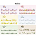 Floral Washi Tape Set – Spring & Summer Aesthetic Decor Decorative Washi Tape Qme 6 Rolls