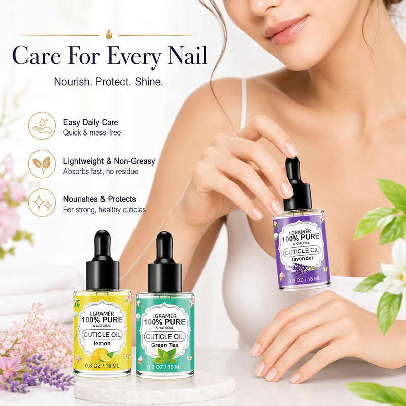 LGRAMER 18ml Cuticle Oil Nail Treatment – 6 Scents Cuticle Oil Qst
