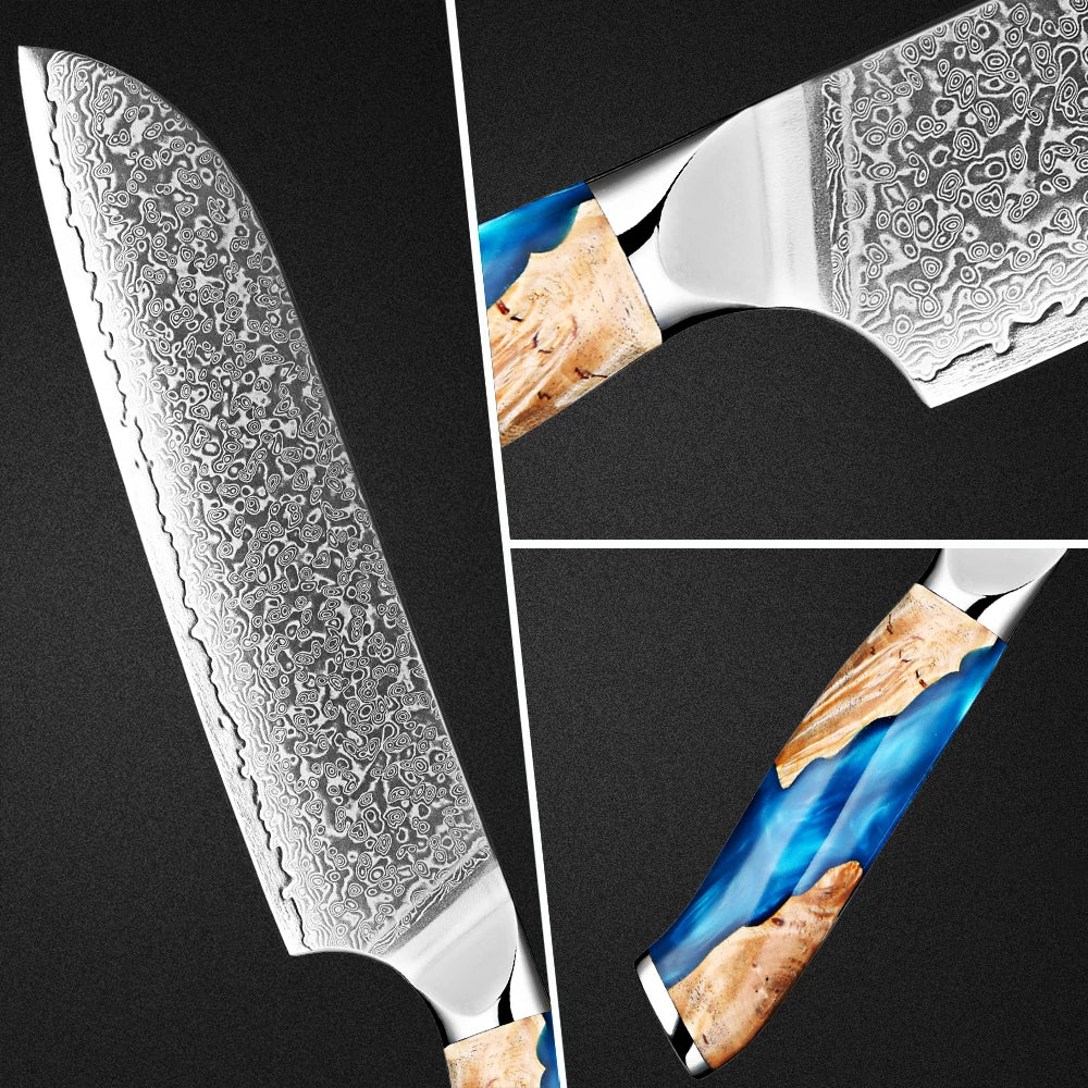 XITUO 7-Inch Santoku Knife – VG10 67-Layer Damascus Steel Santoku Chef Knife Qst
