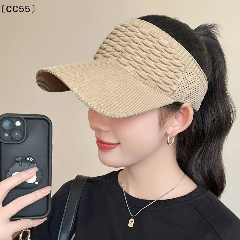 Women's Open Top UV Sun Visor Cap – Summer Beach Hat Sun Visor Cap Qst