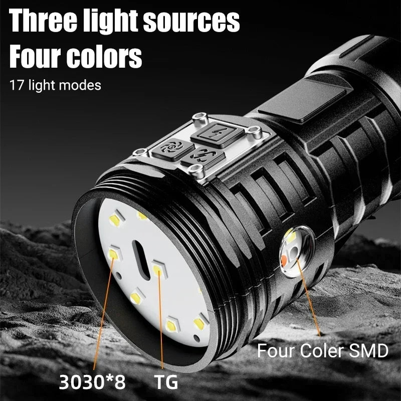 USB Rechargeable EDC Keychain Flashlight 1000LM UV LED Torch LED Keychain Flashlight Qst
