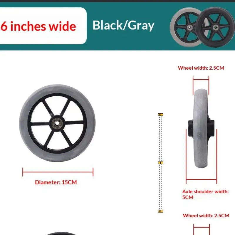 6-Inch Front Wheel Replacement for Manual Wheelchair Wheelchair Caster Wheel Qme
