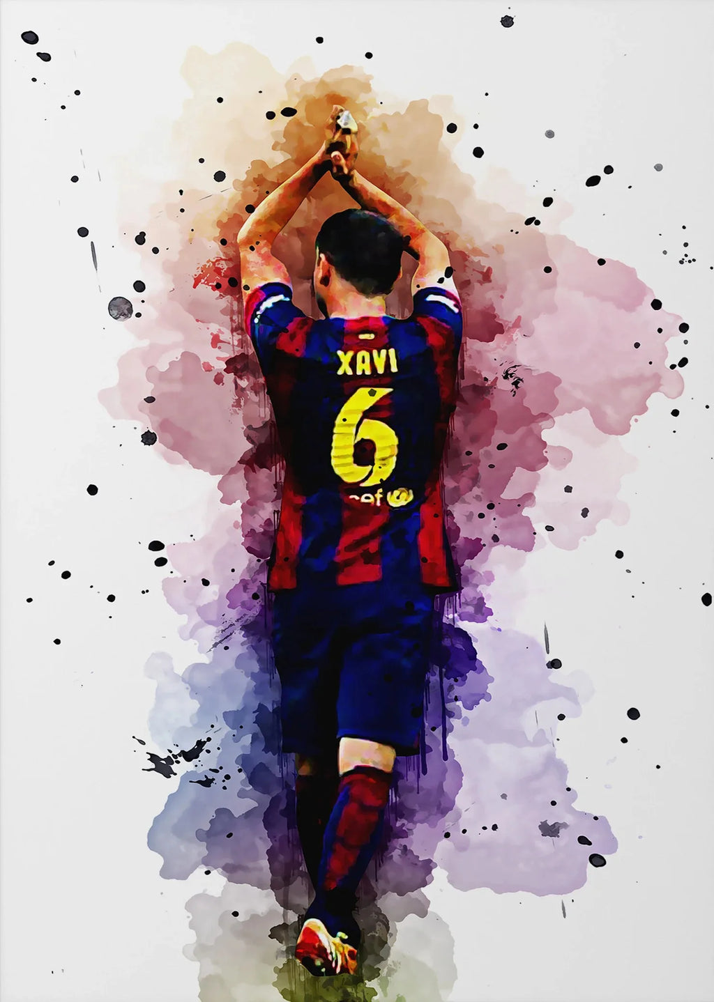 Football Players Watercolor Canvas Poster – Wall Art Decor Canvas Wall Art Qst 22 20x30cm Unframed