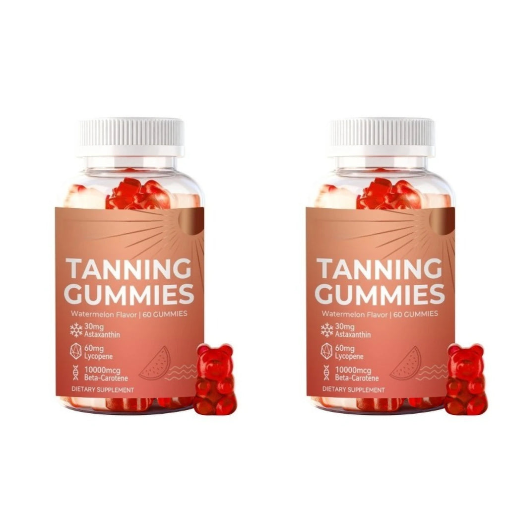 Tanning Gummies Watermelon – Lycopene, Astaxanthin & Beta-Carotene Beauty Supplement Gummies Qst 2 bottles