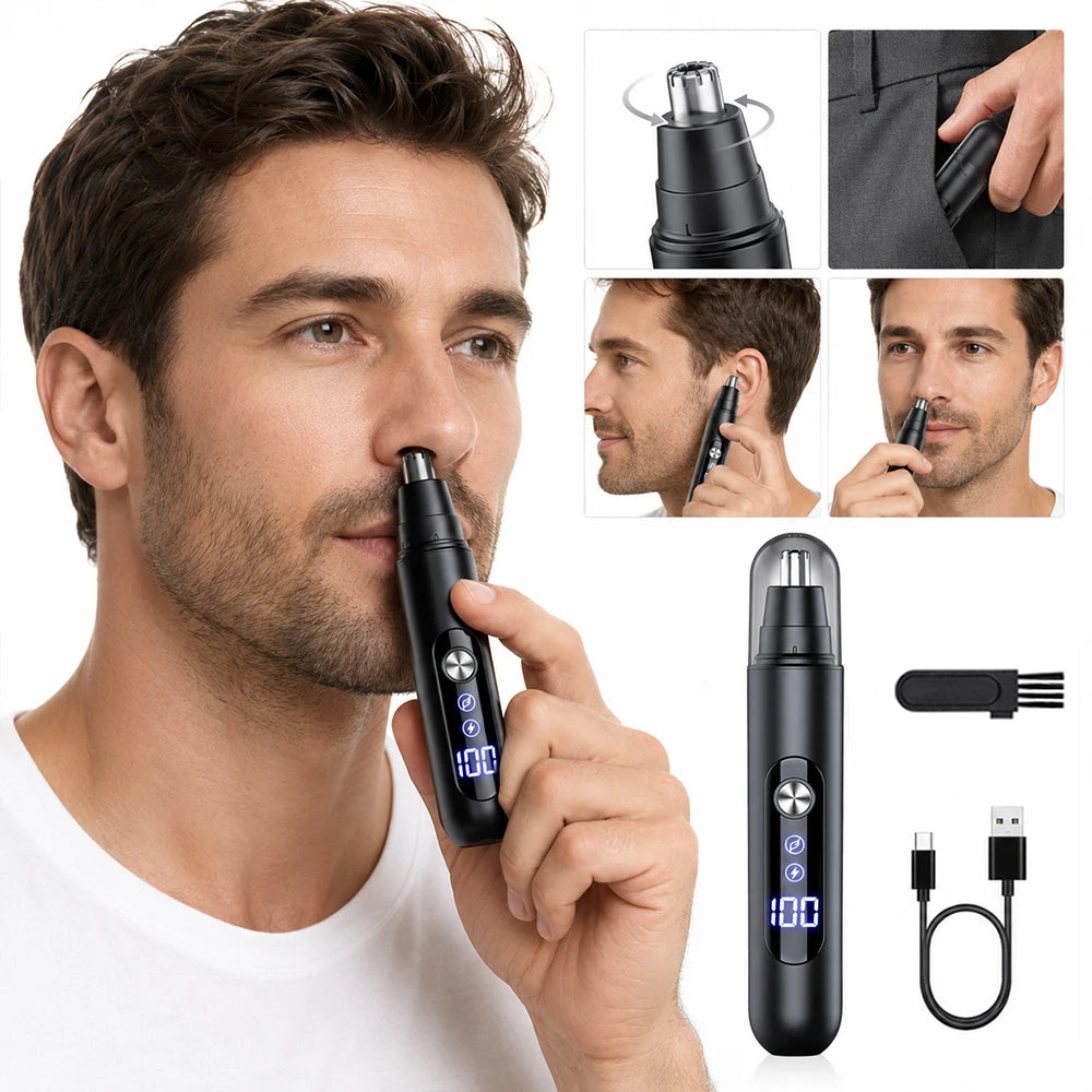 Peicon Mini Rechargeable Nose & Ear Hair Trimmer for Men Nose Hair Trimmer Qst
