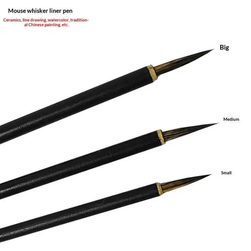 Chinese Calligraphy Hook Line Brushes – 3-Piece Fine Detail Set Calligraphy Brush Set Qme