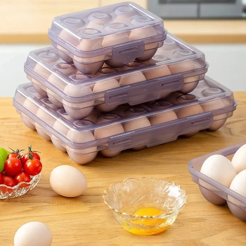 Portable Egg Storage Box with Lid – 6, 15 or 24 Grid Egg Storage Box Qme