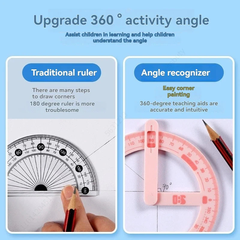360° Activity Protractor – Student Angle Reader & Teaching Aid Student Protractor Qme