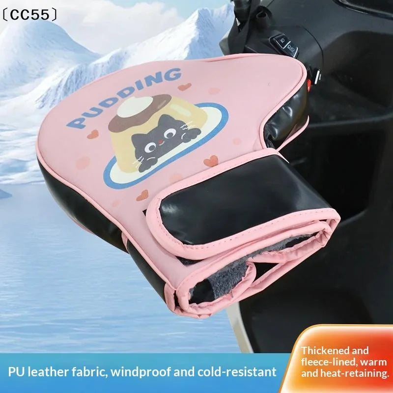 Motorcycle Handlebar Muffs – Waterproof Thermal Winter Mitts Handlebar Muffs Qst
