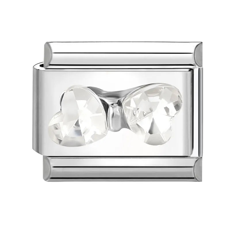 Zircon Italian Charm Links – Heart Bow Butterfly Star 9mm Italian Charm Links Qme S 1