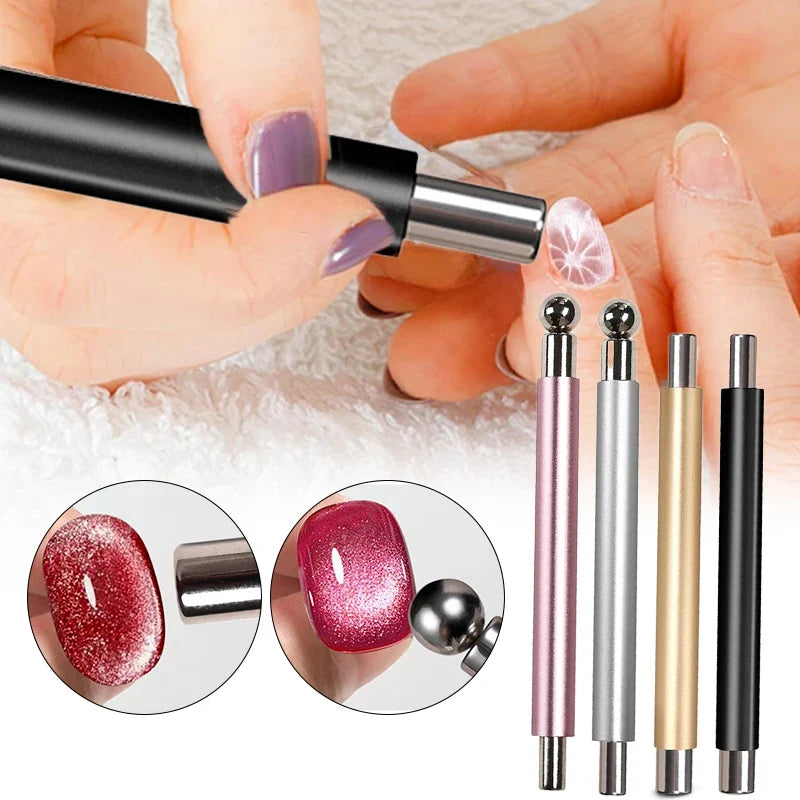 Double Head Cat Eye Nail Magnet Pen | Strong Magnetic Tool Nail Magnet Pen Qme