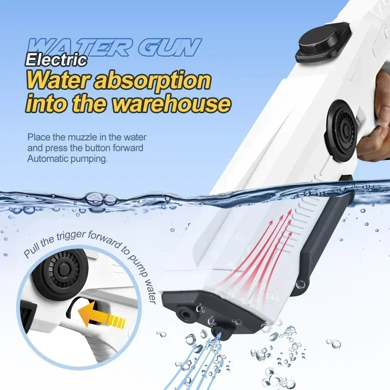 Electric Auto Water Gun Squirt Blaster – Summer Outdoor Toy Electric Water Gun Qme