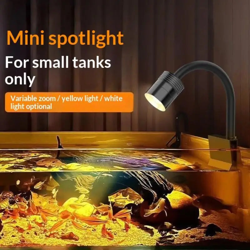 Zoomable 3W LED Fish Tank Lamp – Aquarium Spotlight Aquarium LED Lamp Qme