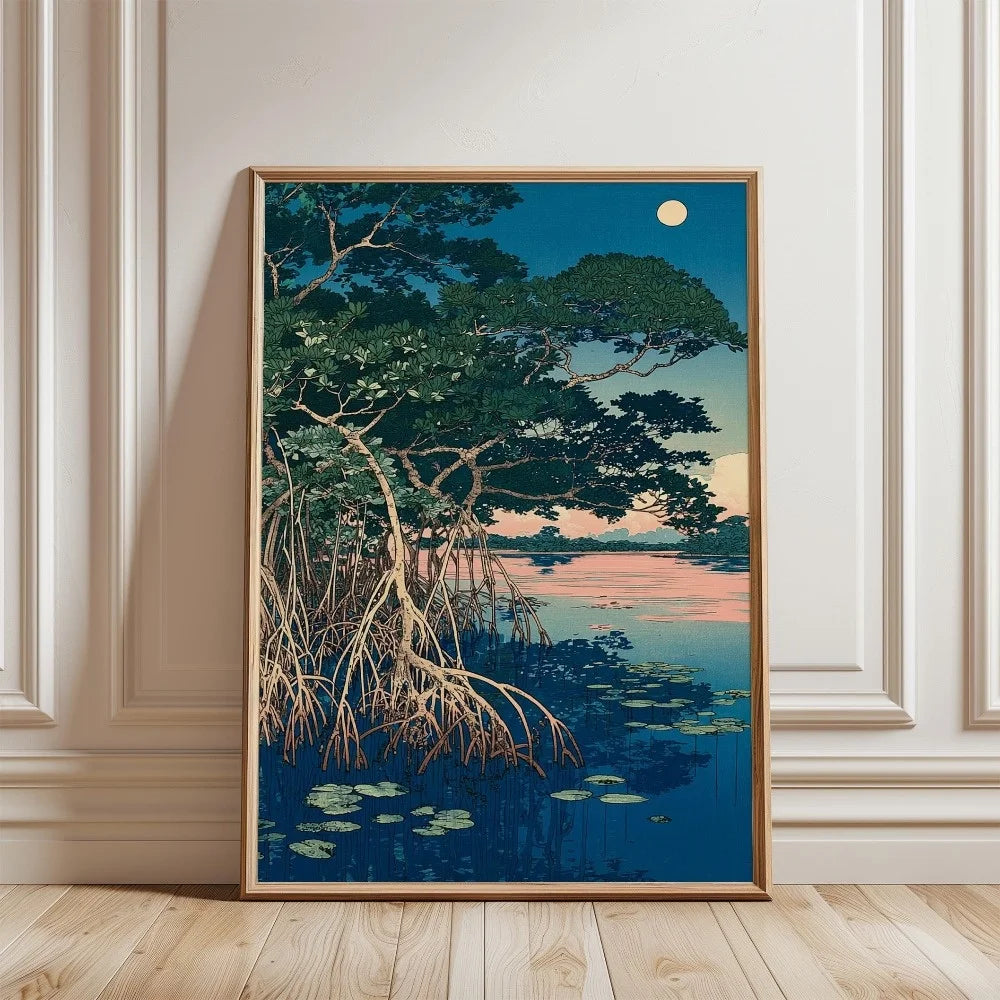 Retro Japanese Koi & Tree Canvas Wall Art – Unframed Print Canvas Wall Art Qst