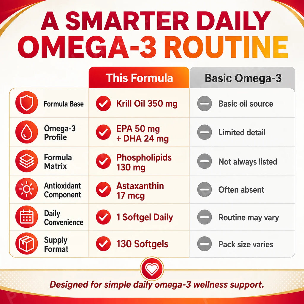 Omega-3 Krill Oil 350mg 130 Softgels – EPA DHA Astaxanthin Omega-3 Supplement Qst