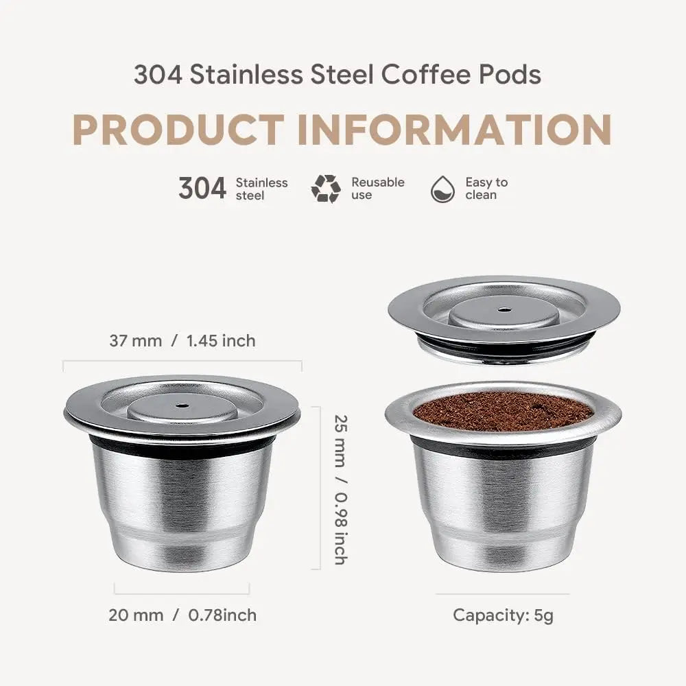 Reusable Stainless Steel Nespresso Pods – RECAFIMIL Capsules Reusable Coffee Pods Qst