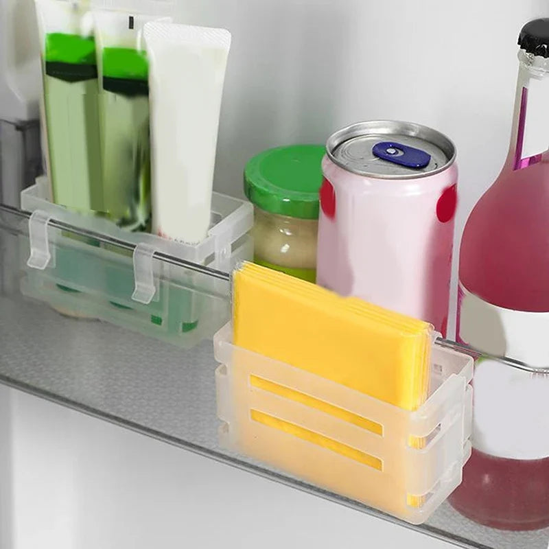 Telescopic Cheese Slice Storage Box – Fridge Door Organizer Food Storage Container Qme