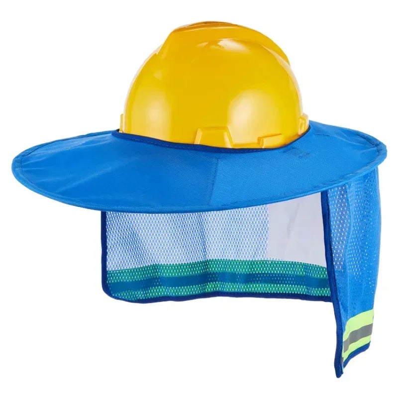 Mesh Safety Helmet Cover – Reflective Stripe & Neck Sun Visor Safety Helmet Cover Qme