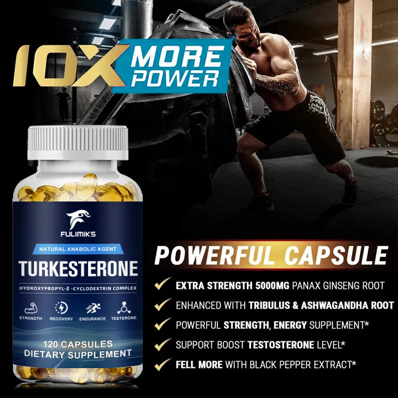 Fulimiks Turkesterone 500mg – Energy & Muscle Support, 120 Caps Dietary Supplement Qst