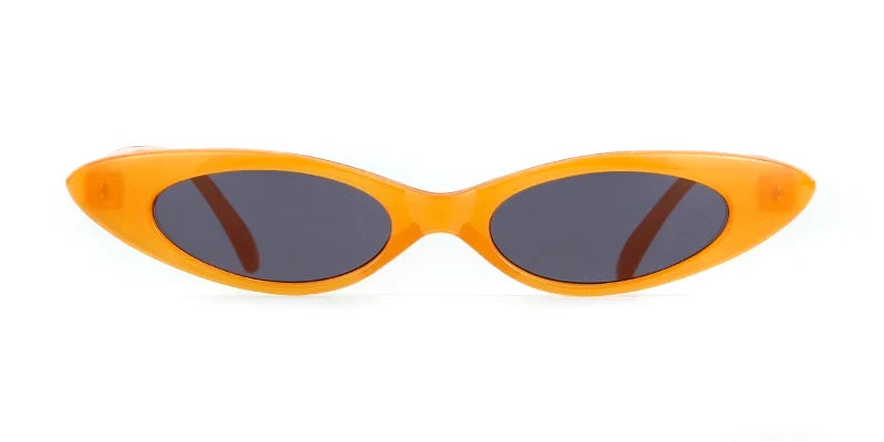 Skinny Narrow Cat Eye Sunglasses Women Vintage Retro Small Cat Eye Sunglasses Qme
