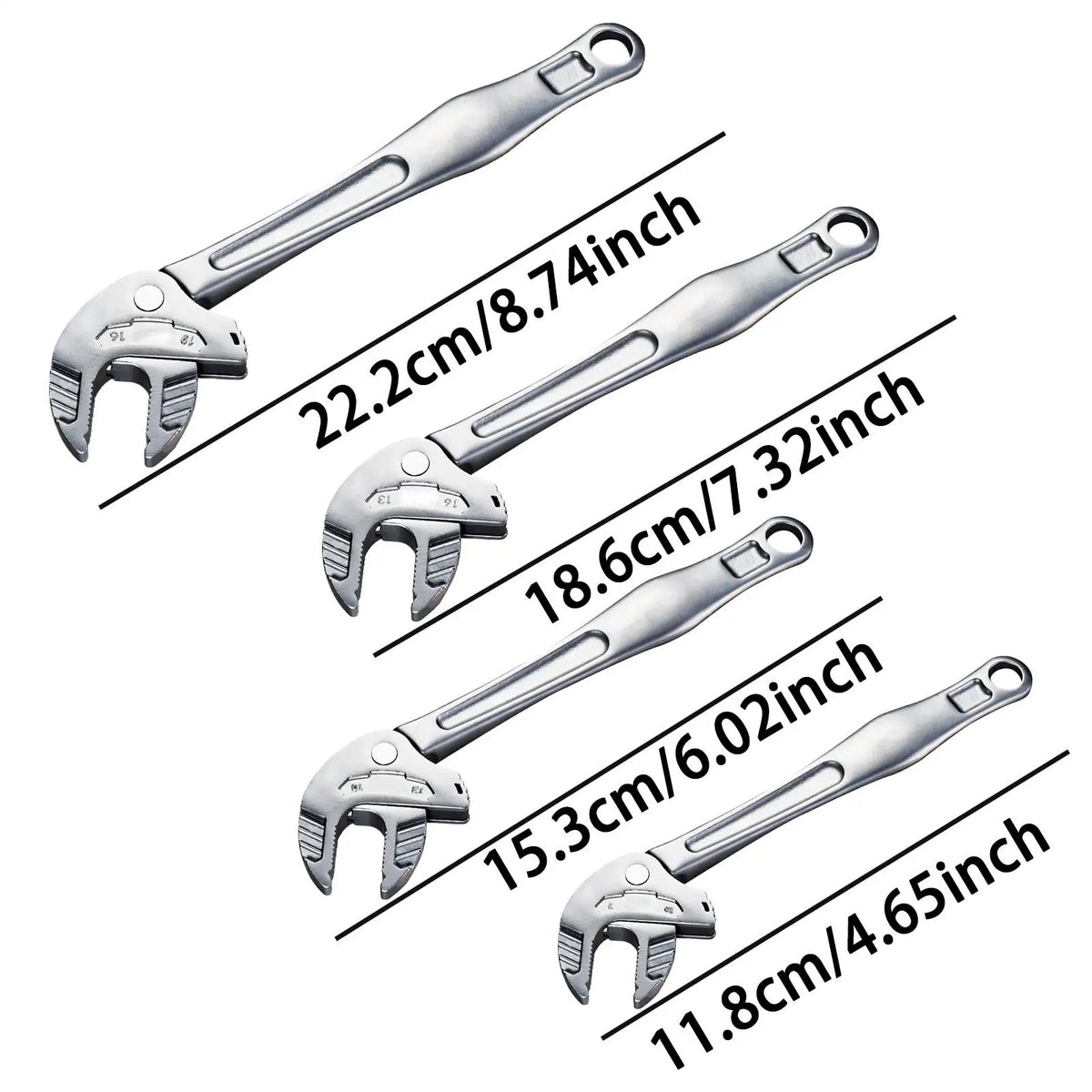 4-Piece Heavy-Duty Crab Claw Adjustable Wrench Rotating Set Adjustable Wrench Set Qme