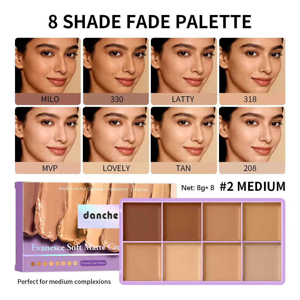 Multi-Shade Concealer Palette – Waterproof Matte Cream Concealer Palette Qst 02