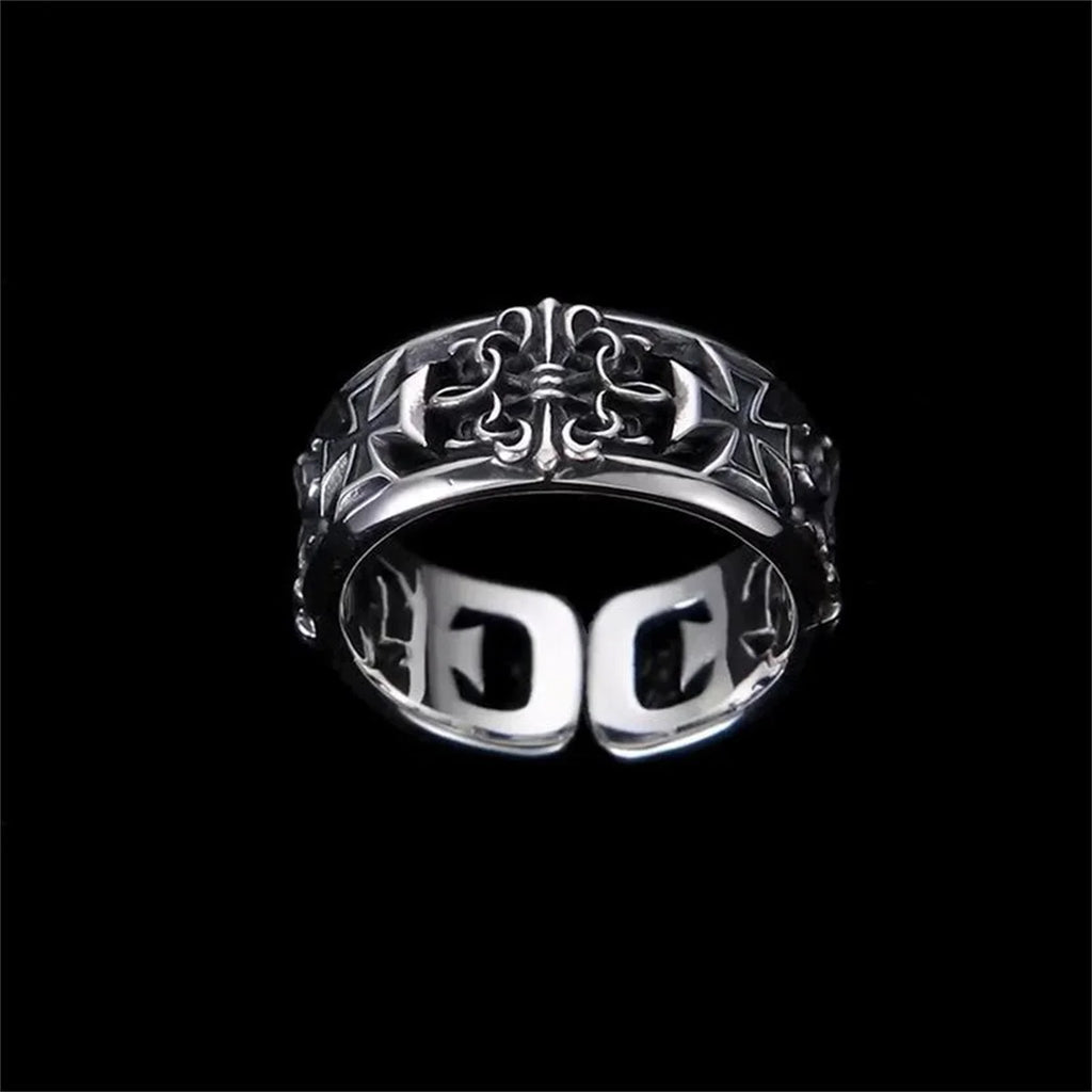 Retro Cross Ring Men's Hip Hop Punk Metal Statement Ring Men's Statement Ring Qme 1 resizable