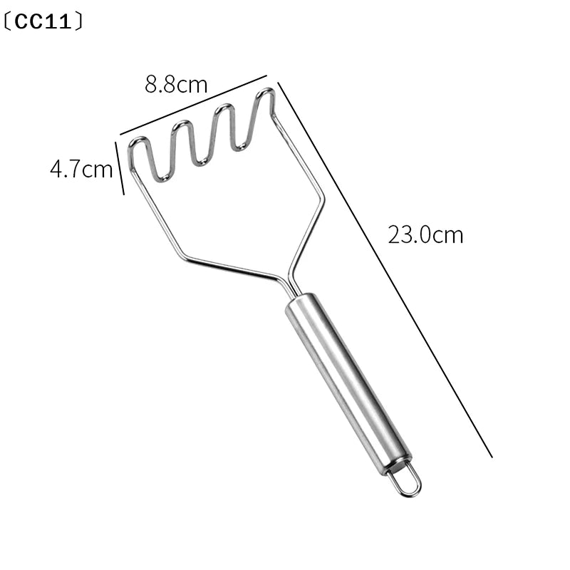 Stainless Steel Wave Potato Masher – Vegetable & Fruit Puree Potato Masher Qme