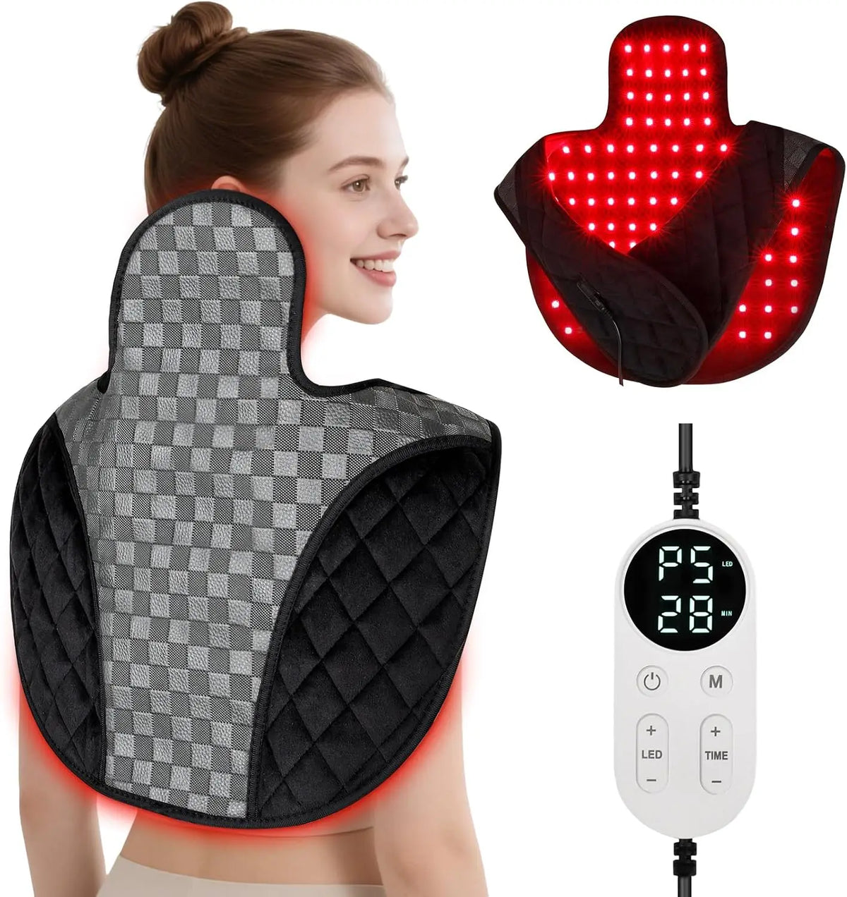 ZONGKUNG 104 LED Red Light Therapy Pad – Neck & Shoulder Red Light Therapy Pad Qst